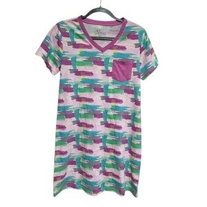 Natural Reflections Sleep Shirt Nightgown Size Small V Neck Short Sleeve NWT